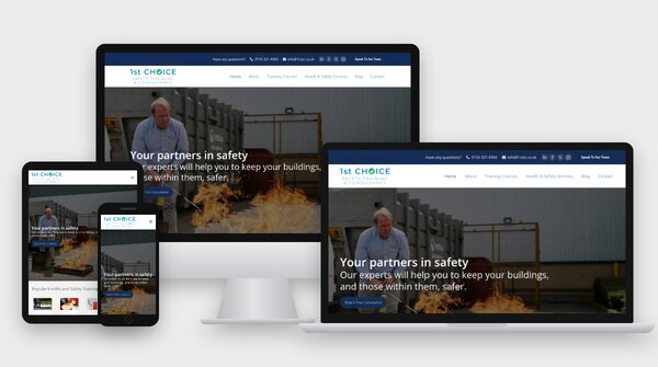 1cstc.co.uk website on desktop, laptop, tablet and phone